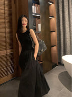 Fashionable Black Vest Dress For Women