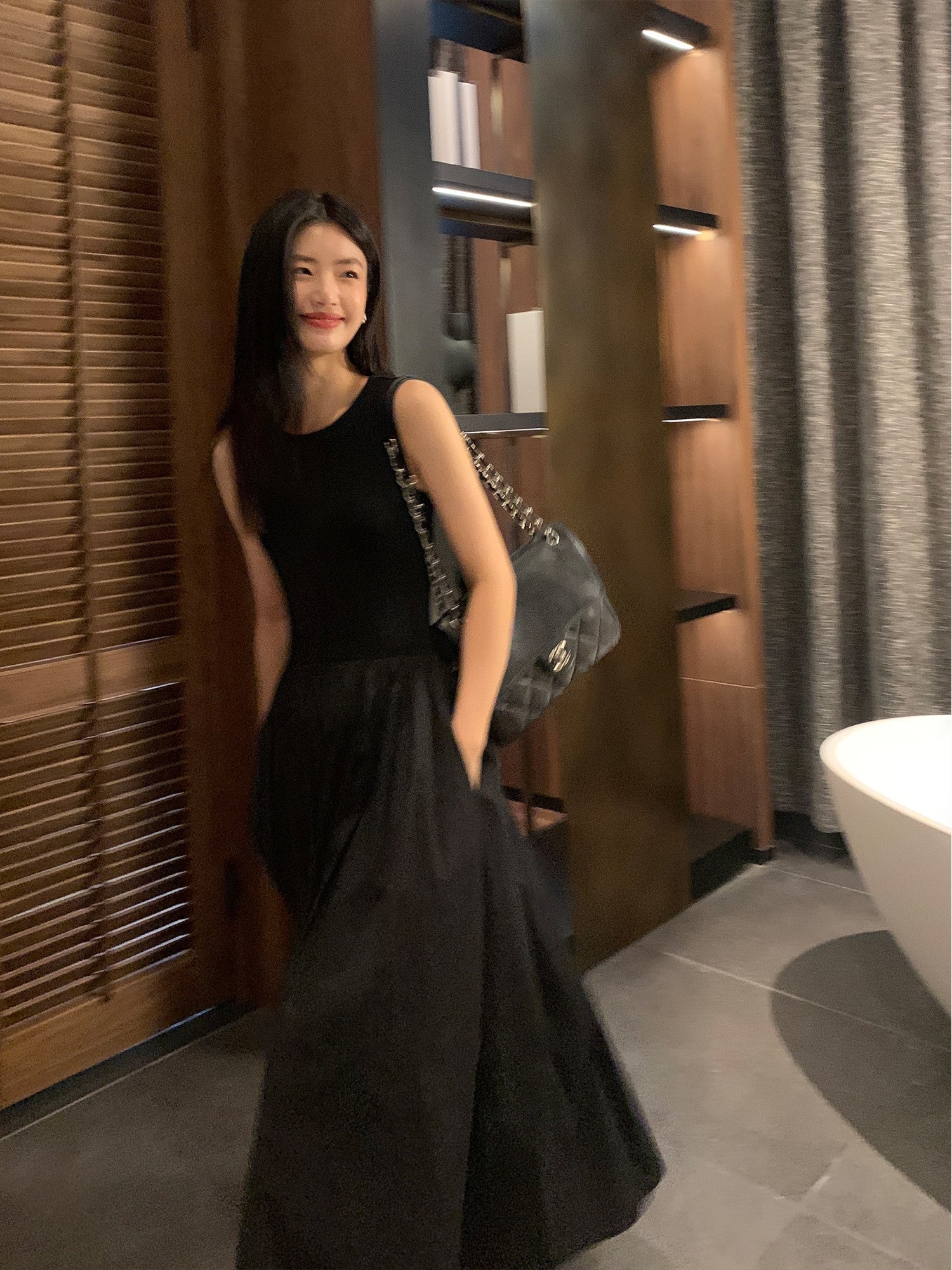 Fashionable Black Vest Dress For Women