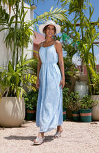 Light Blue Embroidered Summer Dress