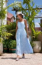 Light Blue Embroidered Summer Dress