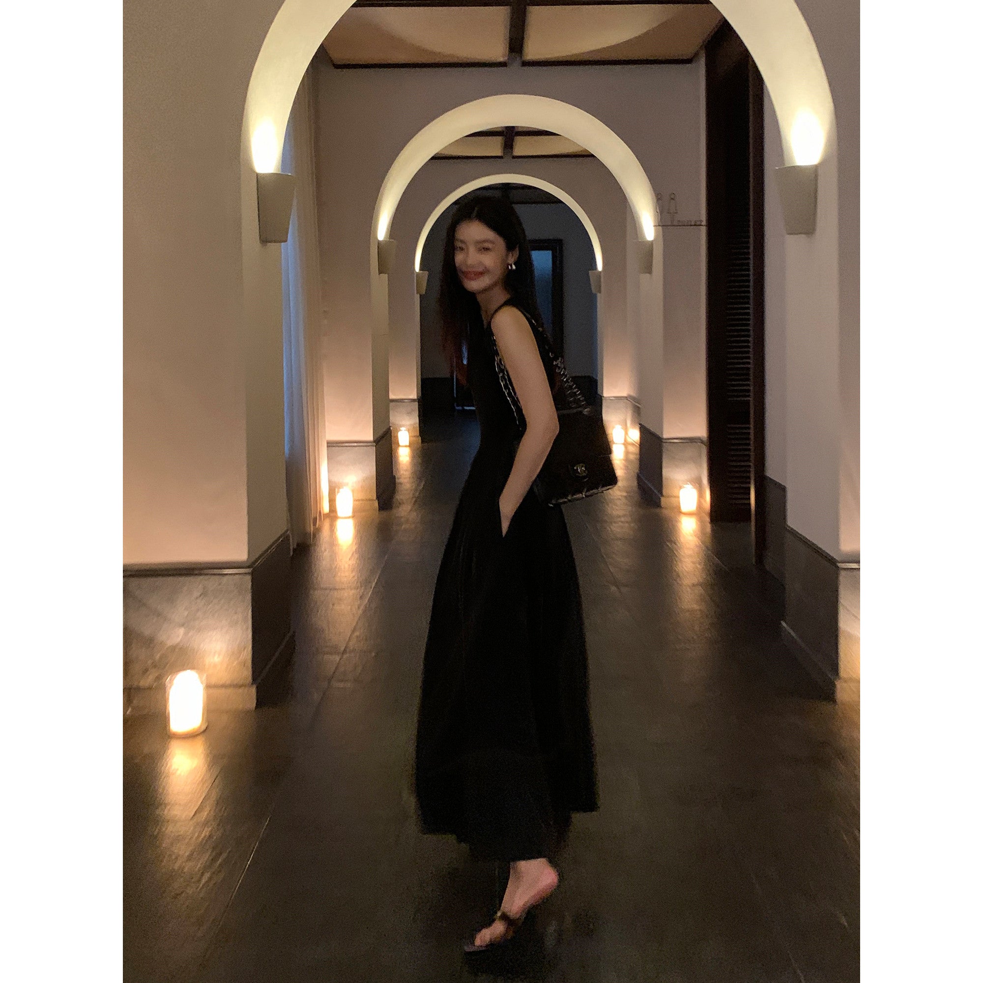 Fashionable Black Vest Dress For Women