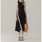 Black Panel Sleeveless Dress For Women